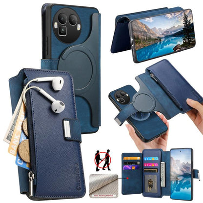 CaseNeo MagSafe RFID Anti-theft Zipper Wallet Retro Leather Phone Case, For Realme 16 Pro+ 5G, For Realme 16 Pro 5G, For Realme GT 8 Pro Global, For Realme 15T 5G Global, For Realme 14, For Realme 14 Pro+, For Realme 14 Pro, For Realme Neo7            ...