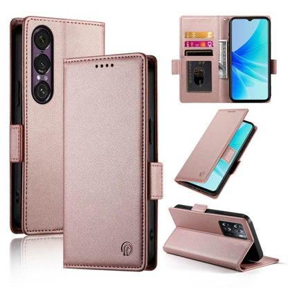 Side Buckle Magnetic Frosted Leather Phone Case, For Sony Xperia 1 VIII, For Sony Xperia 1 VII