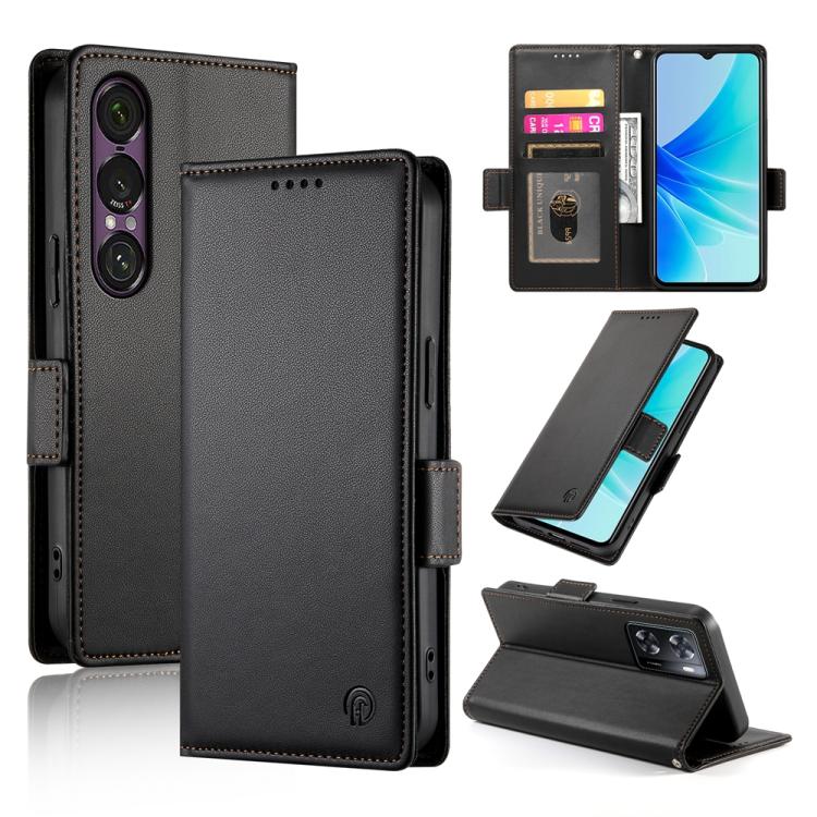 Side Buckle Magnetic Frosted Leather Phone Case, For Sony Xperia 1 VIII, For Sony Xperia 1 VII