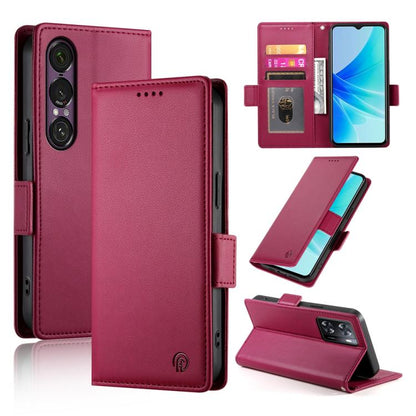Side Buckle Magnetic Frosted Leather Phone Case, For Sony Xperia 1 VIII, For Sony Xperia 1 VII