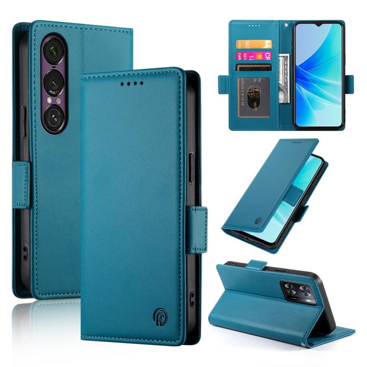 Side Buckle Magnetic Frosted Leather Phone Case, For Sony Xperia 1 VIII, For Sony Xperia 1 VII