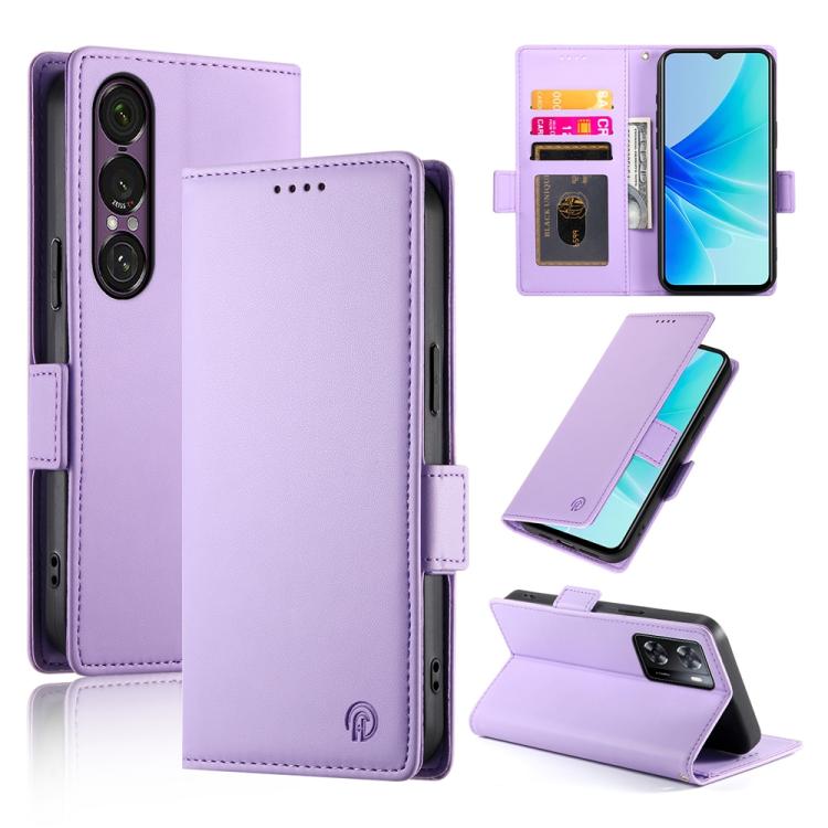 Side Buckle Magnetic Frosted Leather Phone Case, For Sony Xperia 1 VIII, For Sony Xperia 1 VII