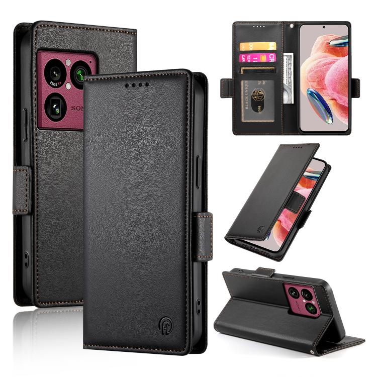 Side Buckle Magnetic Frosted Leather Phone Case, For Sony Xperia 1 VIII, For Sony Xperia 1 VII