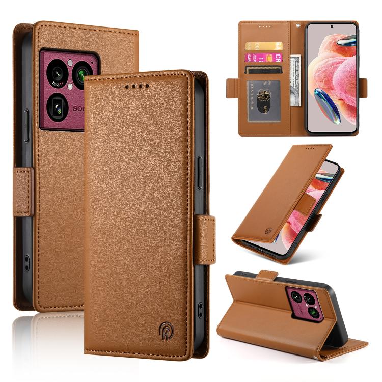 Side Buckle Magnetic Frosted Leather Phone Case, For Sony Xperia 1 VIII, For Sony Xperia 1 VII