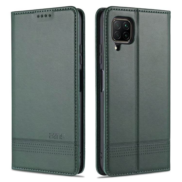 Dark green magnetic flip leather phone case with card slots and wallet holder