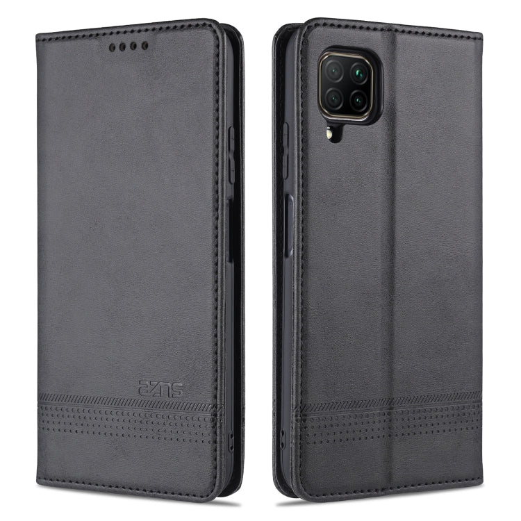 Black magnetic flip leather phone case with card slots and wallet holder