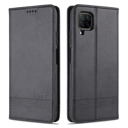 Black magnetic flip leather phone case with card slots and wallet holder