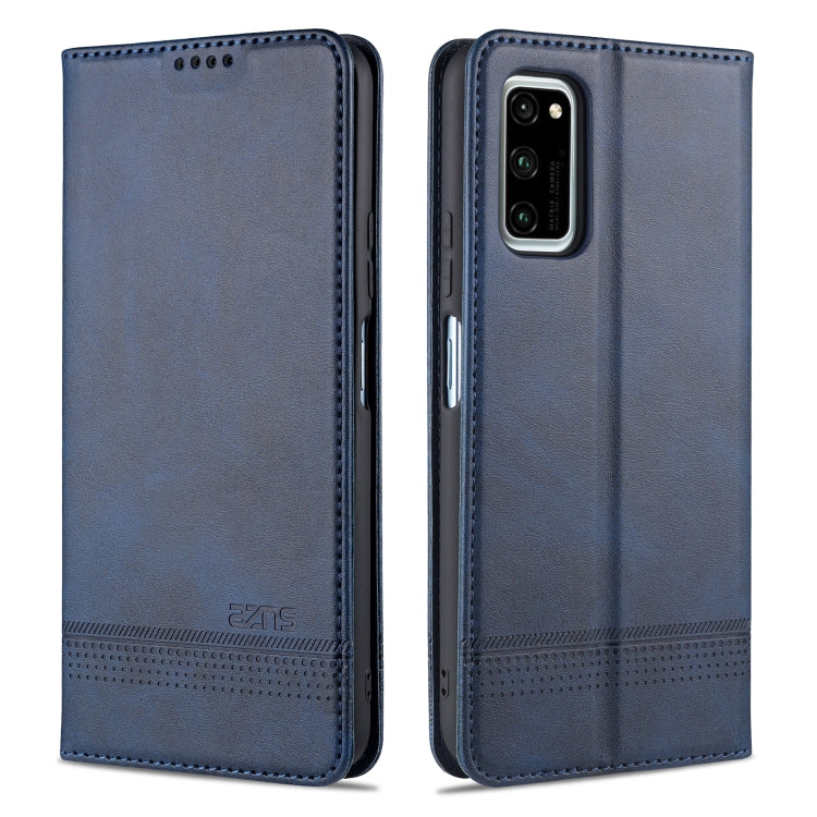 Dark blue magnetic flip leather phone case with card slots and wallet holder
