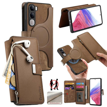 CaseNeo MagSafe RFID Anti-theft Zipper Wallet Retro Leather Phone Case, For vivo Y60 5G / Y05 4G / Y21 5G / Y11d 5G, For vivo V70 FE 5G, For vivo S50 / V70 / V70 Elite 5G, For vivo Y500i 5G, For vivo V60 Lite 4G / 5G, For vivo V60 5G                   ...