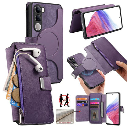 CaseNeo MagSafe RFID Anti-theft Zipper Wallet Retro Leather Phone Case, For vivo Y60 5G / Y05 4G / Y21 5G / Y11d 5G, For vivo V70 FE 5G, For vivo S50 / V70 / V70 Elite 5G, For vivo Y500i 5G, For vivo V60 Lite 4G / 5G, For vivo V60 5G                   ...