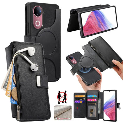 CaseNeo MagSafe RFID Anti-theft Zipper Wallet Retro Leather Phone Case, For vivo Y60 5G / Y05 4G / Y21 5G / Y11d 5G, For vivo V70 FE 5G, For vivo S50 / V70 / V70 Elite 5G, For vivo Y500i 5G, For vivo V60 Lite 4G / 5G, For vivo V60 5G                   ...