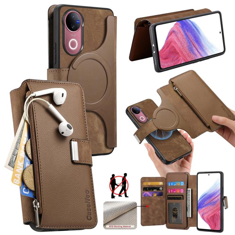 CaseNeo MagSafe RFID Anti-theft Zipper Wallet Retro Leather Phone Case, For vivo Y60 5G / Y05 4G / Y21 5G / Y11d 5G, For vivo V70 FE 5G, For vivo S50 / V70 / V70 Elite 5G, For vivo Y500i 5G, For vivo V60 Lite 4G / 5G, For vivo V60 5G                   ...