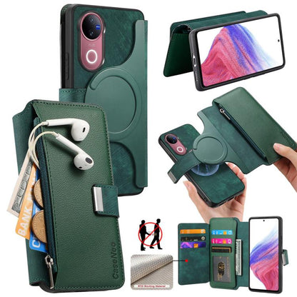 CaseNeo MagSafe RFID Anti-theft Zipper Wallet Retro Leather Phone Case, For vivo Y60 5G / Y05 4G / Y21 5G / Y11d 5G, For vivo V70 FE 5G, For vivo S50 / V70 / V70 Elite 5G, For vivo Y500i 5G, For vivo V60 Lite 4G / 5G, For vivo V60 5G                   ...