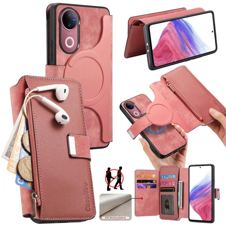 CaseNeo MagSafe RFID Anti-theft Zipper Wallet Retro Leather Phone Case, For vivo Y60 5G / Y05 4G / Y21 5G / Y11d 5G, For vivo V70 FE 5G, For vivo S50 / V70 / V70 Elite 5G, For vivo Y500i 5G, For vivo V60 Lite 4G / 5G, For vivo V60 5G                   ...