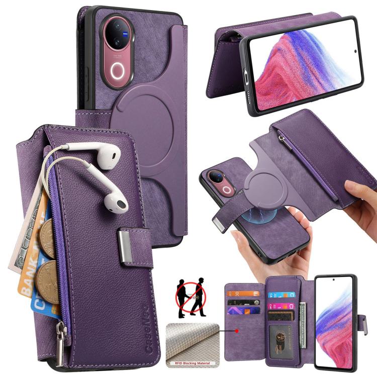 CaseNeo MagSafe RFID Anti-theft Zipper Wallet Retro Leather Phone Case, For vivo Y60 5G / Y05 4G / Y21 5G / Y11d 5G, For vivo V70 FE 5G, For vivo S50 / V70 / V70 Elite 5G, For vivo Y500i 5G, For vivo V60 Lite 4G / 5G, For vivo V60 5G                   ...