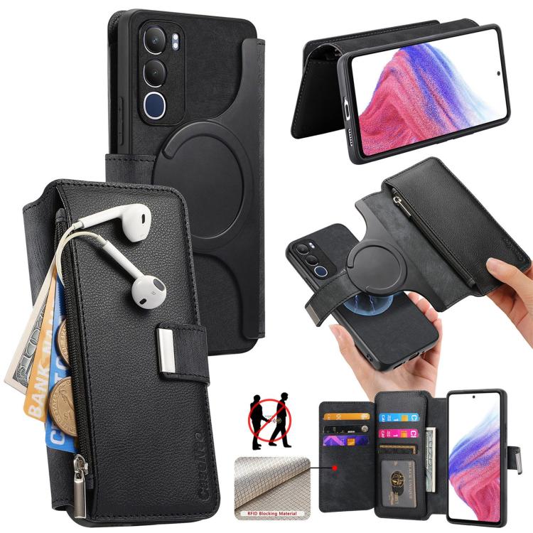 CaseNeo MagSafe RFID Anti-theft Zipper Wallet Retro Leather Phone Case, For vivo Y60 5G / Y05 4G / Y21 5G / Y11d 5G, For vivo V70 FE 5G, For vivo S50 / V70 / V70 Elite 5G, For vivo Y500i 5G, For vivo V60 Lite 4G / 5G, For vivo V60 5G                   ...