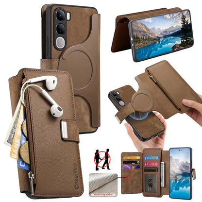 CaseNeo MagSafe RFID Anti-theft Zipper Wallet Retro Leather Phone Case, For vivo Y60 5G / Y05 4G / Y21 5G / Y11d 5G, For vivo V70 FE 5G, For vivo S50 / V70 / V70 Elite 5G, For vivo Y500i 5G, For vivo V60 Lite 4G / 5G, For vivo V60 5G                   ...