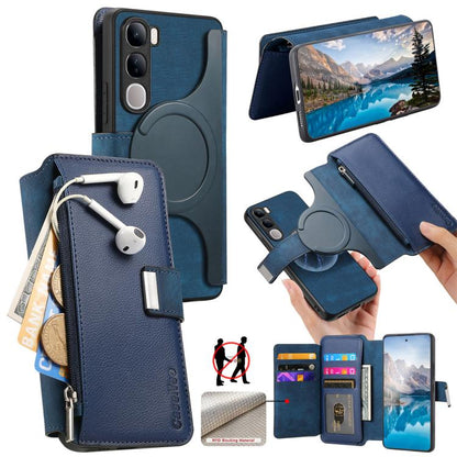 CaseNeo MagSafe RFID Anti-theft Zipper Wallet Retro Leather Phone Case, For vivo Y60 5G / Y05 4G / Y21 5G / Y11d 5G, For vivo V70 FE 5G, For vivo S50 / V70 / V70 Elite 5G, For vivo Y500i 5G, For vivo V60 Lite 4G / 5G, For vivo V60 5G                   ...