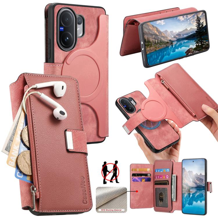 CaseNeo MagSafe RFID Anti-theft Zipper Wallet Retro Leather Phone Case, For vivo Y60 5G / Y05 4G / Y21 5G / Y11d 5G, For vivo V70 FE 5G, For vivo S50 / V70 / V70 Elite 5G, For vivo Y500i 5G, For vivo V60 Lite 4G / 5G, For vivo V60 5G                   ...