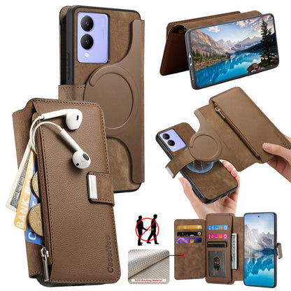 CaseNeo MagSafe RFID Anti-theft Zipper Wallet Retro Leather Phone Case, For vivo Y60 5G / Y05 4G / Y21 5G / Y11d 5G, For vivo V70 FE 5G, For vivo S50 / V70 / V70 Elite 5G, For vivo Y500i 5G, For vivo V60 Lite 4G / 5G, For vivo V60 5G                   ...