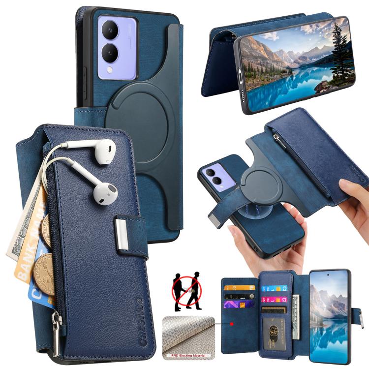 CaseNeo MagSafe RFID Anti-theft Zipper Wallet Retro Leather Phone Case, For vivo Y60 5G / Y05 4G / Y21 5G / Y11d 5G, For vivo V70 FE 5G, For vivo S50 / V70 / V70 Elite 5G, For vivo Y500i 5G, For vivo V60 Lite 4G / 5G, For vivo V60 5G                   ...