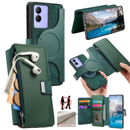 CaseNeo MagSafe RFID Anti-theft Zipper Wallet Retro Leather Phone Case, For vivo Y60 5G / Y05 4G / Y21 5G / Y11d 5G, For vivo V70 FE 5G, For vivo S50 / V70 / V70 Elite 5G, For vivo Y500i 5G, For vivo V60 Lite 4G / 5G, For vivo V60 5G                   ...
