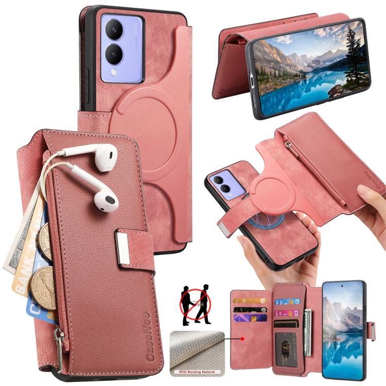 CaseNeo MagSafe RFID Anti-theft Zipper Wallet Retro Leather Phone Case, For vivo Y60 5G / Y05 4G / Y21 5G / Y11d 5G, For vivo V70 FE 5G, For vivo S50 / V70 / V70 Elite 5G, For vivo Y500i 5G, For vivo V60 Lite 4G / 5G, For vivo V60 5G                   ...
