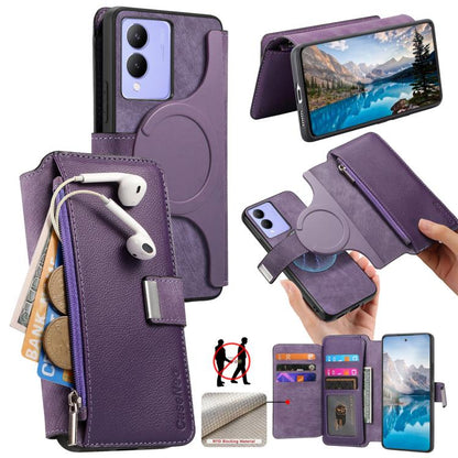 CaseNeo MagSafe RFID Anti-theft Zipper Wallet Retro Leather Phone Case, For vivo Y60 5G / Y05 4G / Y21 5G / Y11d 5G, For vivo V70 FE 5G, For vivo S50 / V70 / V70 Elite 5G, For vivo Y500i 5G, For vivo V60 Lite 4G / 5G, For vivo V60 5G                   ...