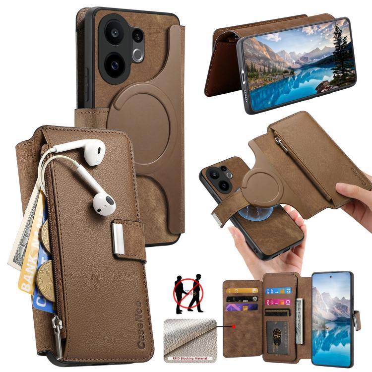 CaseNeo MagSafe RFID Anti-theft Zipper Wallet Retro Leather Phone Case, For vivo Y60 5G / Y05 4G / Y21 5G / Y11d 5G, For vivo V70 FE 5G, For vivo S50 / V70 / V70 Elite 5G, For vivo Y500i 5G, For vivo V60 Lite 4G / 5G, For vivo V60 5G                   ...