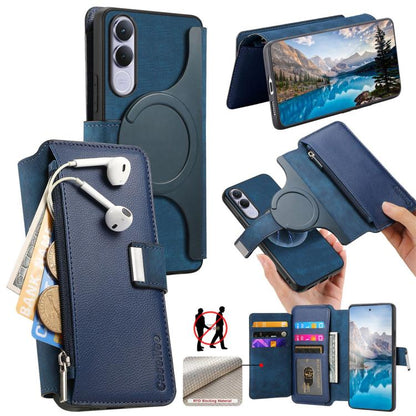 CaseNeo MagSafe RFID Anti-theft Zipper Wallet Retro Leather Phone Case, For vivo Y60 5G / Y05 4G / Y21 5G / Y11d 5G, For vivo V70 FE 5G, For vivo S50 / V70 / V70 Elite 5G, For vivo Y500i 5G, For vivo V60 Lite 4G / 5G, For vivo V60 5G                   ...