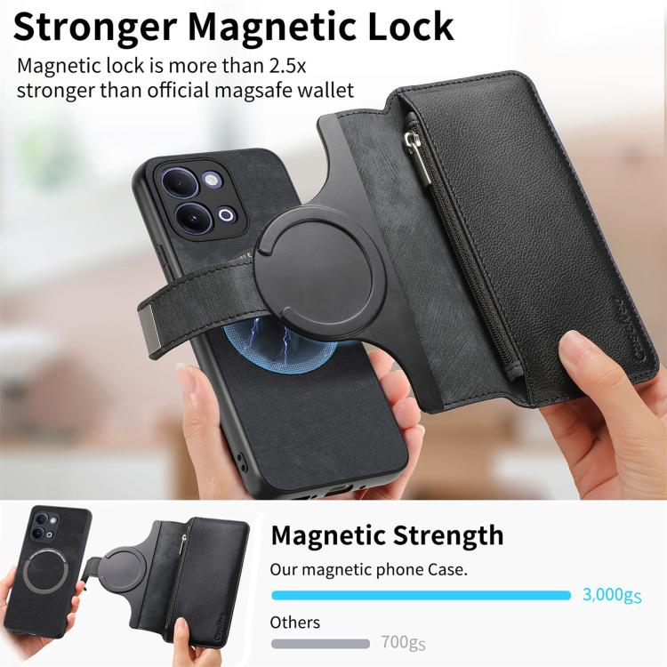 CaseNeo MagSafe RFID Anti-theft Zipper Wallet Retro Leather Phone Case, For vivo Y60 5G / Y05 4G / Y21 5G / Y11d 5G, For vivo V70 FE 5G, For vivo S50 / V70 / V70 Elite 5G, For vivo Y500i 5G, For vivo V60 Lite 4G / 5G, For vivo V60 5G                   ...