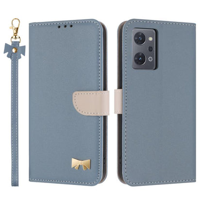 Metal Bow Leather Phone Case with Hand Strap, For OPPO A38 4G Global / A18, For OPPO Reno7 A / Reno9 A, For OPPO A58 4G Global, For OPPO A77 4G / A57 4G Global, For OPPO A36 4G / A76 / A96, For OPPO A16, For OPPO A55s 5G Japan