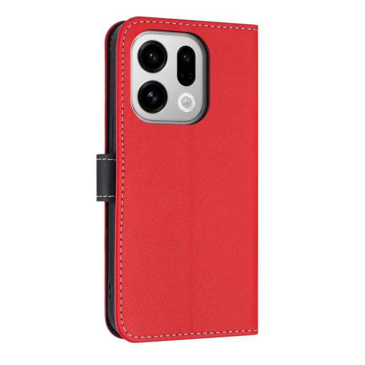 Red leather-look phone case with camera cutout and foldover protection flap