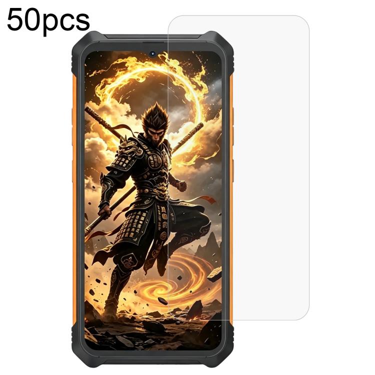 Tempered glass screen protector film on smartphone display with protective case
