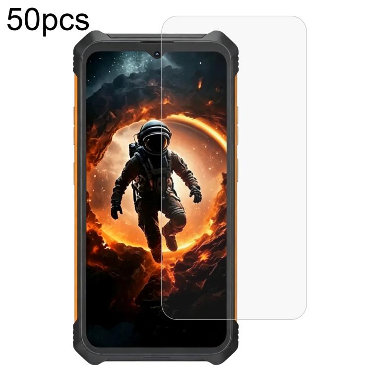 Tempered glass screen protector film on smartphone screen with protective case