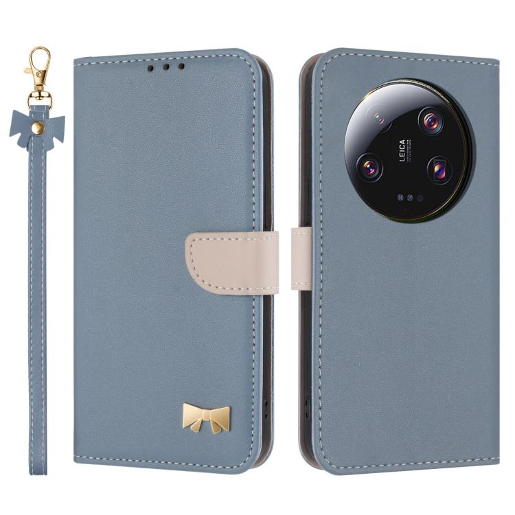 Metal Bow Leather Phone Case with Hand Strap, For Xiaomi 13T / 13T Pro, For Xiaomi 13 Ultra