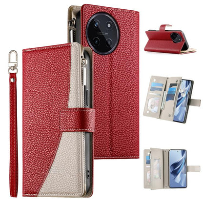 Stitching Multi-card Zipper Wallet Leather Phone Case with Short Strap, For Realme 12 5G / 12x 5G / C65 5G, For Realme GT 6 / GT Neo6 / GT Neo6 SE, For Realme C67 4G / Realme 12 Lite Global, For Realme 12 Pro / 12 Pro+                                  ...