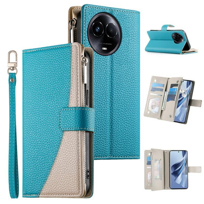 Stitching Multi-card Zipper Wallet Leather Phone Case with Short Strap, For Realme 12 5G / 12x 5G / C65 5G, For Realme GT 6 / GT Neo6 / GT Neo6 SE, For Realme C67 4G / Realme 12 Lite Global, For Realme 12 Pro / 12 Pro+                                  ...
