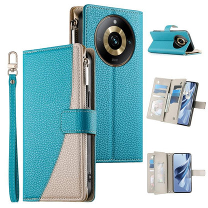 Stitching Multi-card Zipper Wallet Leather Phone Case with Short Strap, For Realme 12 5G / 12x 5G / C65 5G, For Realme GT 6 / GT Neo6 / GT Neo6 SE, For Realme C67 4G / Realme 12 Lite Global, For Realme 12 Pro / 12 Pro+                                  ...