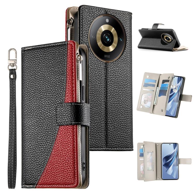 Stitching Multi-card Zipper Wallet Leather Phone Case with Short Strap, For Realme 12 5G / 12x 5G / C65 5G, For Realme GT 6 / GT Neo6 / GT Neo6 SE, For Realme C67 4G / Realme 12 Lite Global, For Realme 12 Pro / 12 Pro+                                  ...