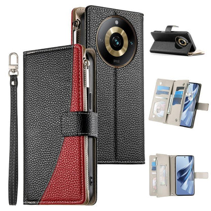Stitching Multi-card Zipper Wallet Leather Phone Case with Short Strap, For Realme 12 5G / 12x 5G / C65 5G, For Realme GT 6 / GT Neo6 / GT Neo6 SE, For Realme C67 4G / Realme 12 Lite Global, For Realme 12 Pro / 12 Pro+                                  ...