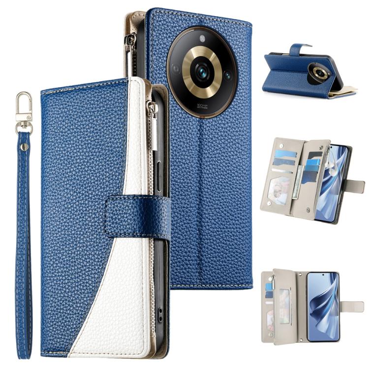 Stitching Multi-card Zipper Wallet Leather Phone Case with Short Strap, For Realme 12 5G / 12x 5G / C65 5G, For Realme GT 6 / GT Neo6 / GT Neo6 SE, For Realme C67 4G / Realme 12 Lite Global, For Realme 12 Pro / 12 Pro+                                  ...