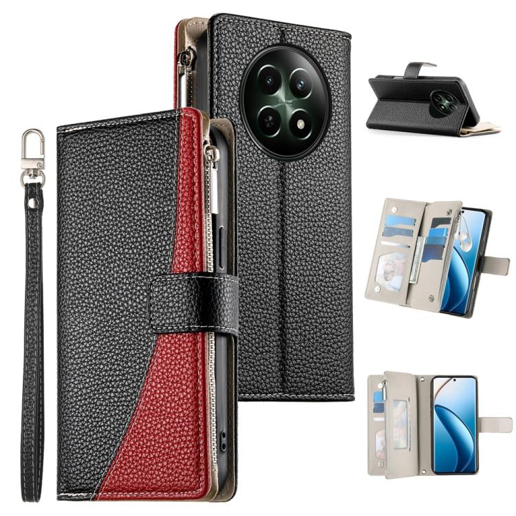 Stitching Multi-card Zipper Wallet Leather Phone Case with Short Strap, For Realme 12 5G / 12x 5G / C65 5G, For Realme GT 6 / GT Neo6 / GT Neo6 SE, For Realme C67 4G / Realme 12 Lite Global, For Realme 12 Pro / 12 Pro+                                  ...