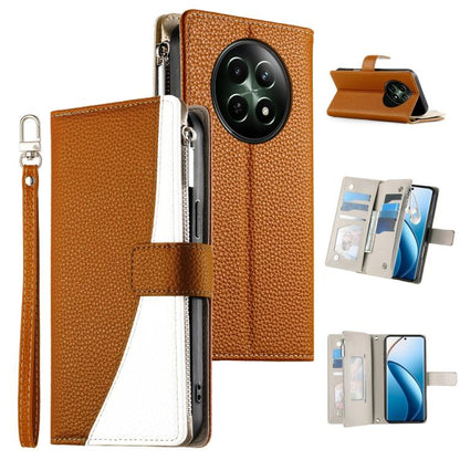 Stitching Multi-card Zipper Wallet Leather Phone Case with Short Strap, For Realme 12 5G / 12x 5G / C65 5G, For Realme GT 6 / GT Neo6 / GT Neo6 SE, For Realme C67 4G / Realme 12 Lite Global, For Realme 12 Pro / 12 Pro+                                  ...