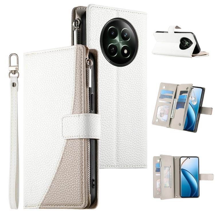 Stitching Multi-card Zipper Wallet Leather Phone Case with Short Strap, For Realme 12 5G / 12x 5G / C65 5G, For Realme GT 6 / GT Neo6 / GT Neo6 SE, For Realme C67 4G / Realme 12 Lite Global, For Realme 12 Pro / 12 Pro+                                  ...