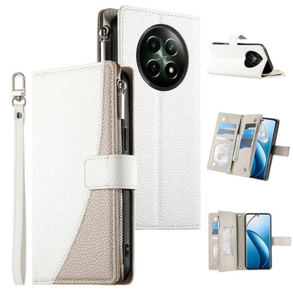 Stitching Multi-card Zipper Wallet Leather Phone Case with Short Strap, For Realme 12 5G / 12x 5G / C65 5G, For Realme GT 6 / GT Neo6 / GT Neo6 SE, For Realme C67 4G / Realme 12 Lite Global, For Realme 12 Pro / 12 Pro+                                  ...