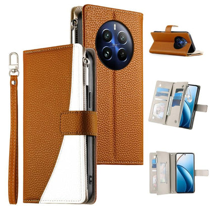 Stitching Multi-card Zipper Wallet Leather Phone Case with Short Strap, For Realme 12 5G / 12x 5G / C65 5G, For Realme GT 6 / GT Neo6 / GT Neo6 SE, For Realme C67 4G / Realme 12 Lite Global, For Realme 12 Pro / 12 Pro+                                  ...
