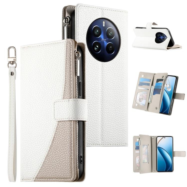 Stitching Multi-card Zipper Wallet Leather Phone Case with Short Strap, For Realme 12 5G / 12x 5G / C65 5G, For Realme GT 6 / GT Neo6 / GT Neo6 SE, For Realme C67 4G / Realme 12 Lite Global, For Realme 12 Pro / 12 Pro+                                  ...
