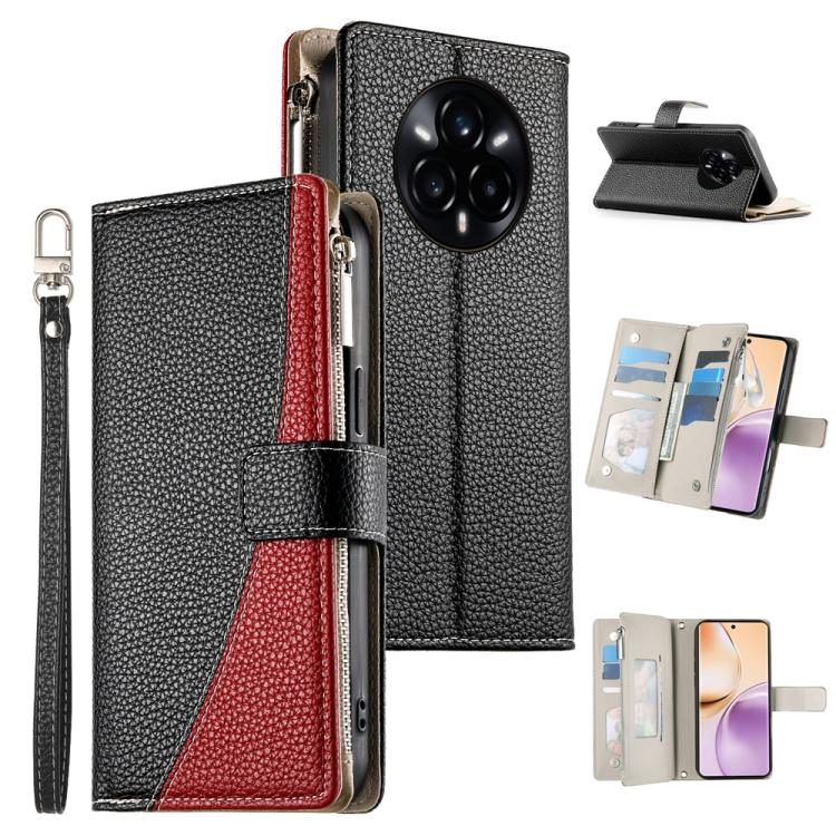 Stitching Multi-card Zipper Wallet Leather Phone Case with Short Strap, For Realme 16T 5G, For Realme C100 4G, For Realme C83 5G / C85 5G / Realme 15x 5G, For Realme 16 5G, For Realme 16 Pro+ 5G, For Realme 16 Pro 5G, For Realme C85 Pro 4G             ...