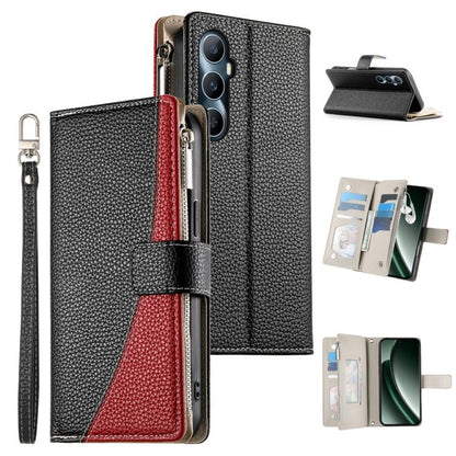 Stitching Multi-card Zipper Wallet Leather Phone Case with Short Strap, For Realme 12 5G / 12x 5G / C65 5G, For Realme GT 6 / GT Neo6 / GT Neo6 SE, For Realme C67 4G / Realme 12 Lite Global, For Realme 12 Pro / 12 Pro+                                  ...